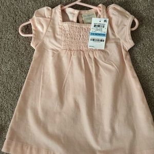 Light pink corduroy dress for newborn